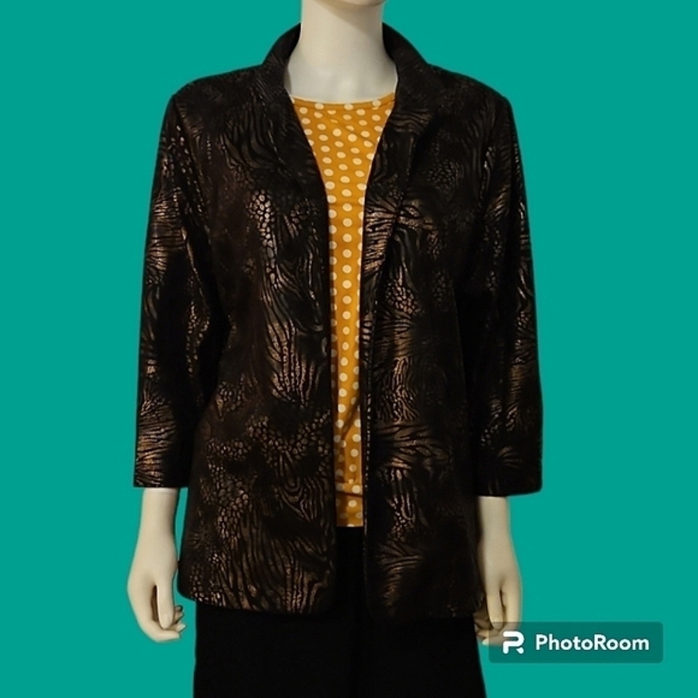 Vtg Bonworth Black Metallic Python Snakeskin Mobw… - image 1